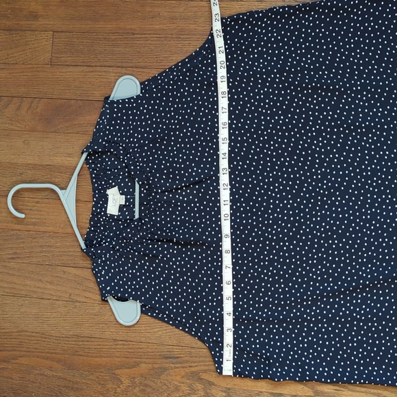 LOFT Women's Navy Blue With White Polka Dot Sleeveless Blouse / Tank - L - NWT - Picture 7 of 10
